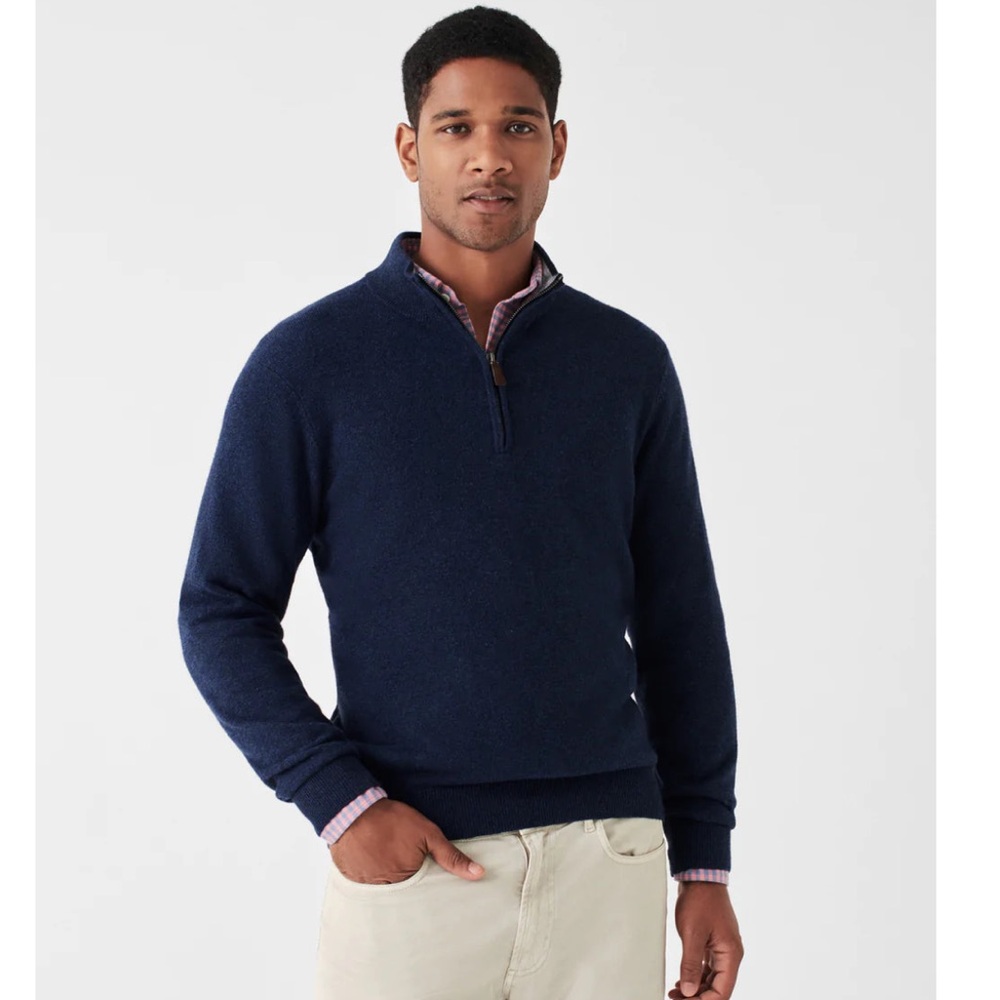 NWT FAHERTY Jackson 1/4 Zip Sweater in Navy Heather Men’s Size XXL